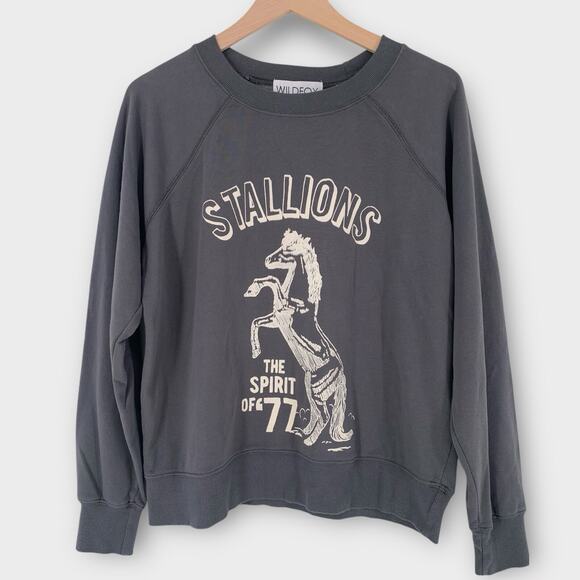 Wildfox Stallion 'The Spirit Of 77' Sommers Sweatshirt Gray Horse Retro S - Picture 4 of 15